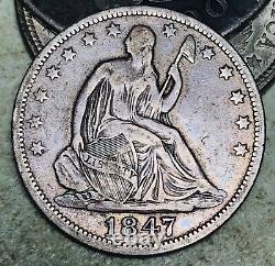 1847 O Demi-Dollar Liberty Assise 50C Non-Classé Choix 90% Argent Pièce des États-Unis CC17098