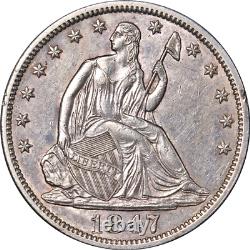 1847-p Sièges Demi-dollars Choix Ua/bu Grand Appel Oculaire Strong Strike