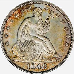1848 Liberty Seated Half Dollar (wb-103) Rpd & Ddr Unc. Date Clé! Rare