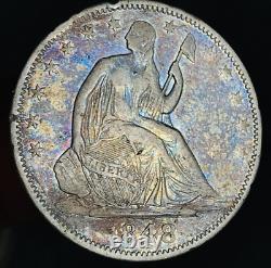 1848 O Demi-dollar Liberty assis 50C Haute qualité Choix Pièce d'argent US CC19843