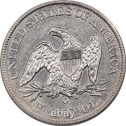 1848-o Liberté Assis Demi Dollar Gpc Au-50 Flashy