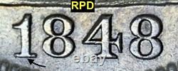 1848-o Liberty Assis Argent Demi-dollar Rpd (wb-102) Die Paire 2 Au+