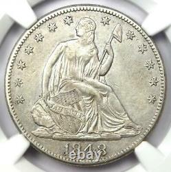 1848-o Seated Liberty Half Dollar 50c Certifié Ngc Au Detail Rare Date Pièce