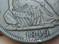 1849 P Seated Liberty Demi-dollar, Vf Détails