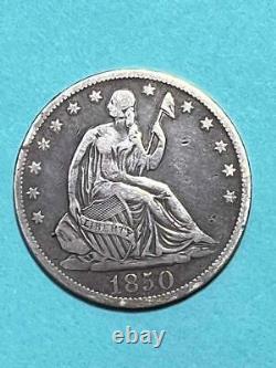 1850-o Sièges Liberty Demi-dollar Pièce 90% Argent Pièce Argent Livraison Gratuite