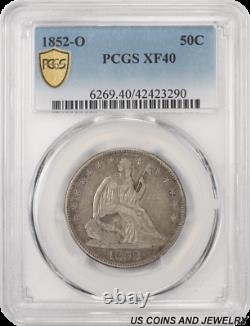 1852-o Liberty Seated Half Dollar Pcgs Xf40 Low Mintage 0f Seulement 144 000