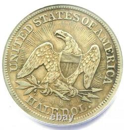 1853 Arrows & Rays Sièged Liberty Half Dollar 50c Anacs Xf40 Rare Date Pièce