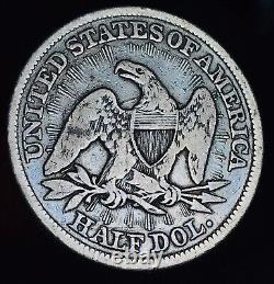 1853 Demi-dollar Liberty assis 50C FLÈCHES RAYS 90% Argent US Pièce CC15996