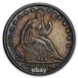 1853 Demi-dollar assis sur la liberté avec des flèches et des rayons XF
