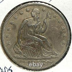 1853, Flèches Et Rayons, 50c Liberty Sièged Half Dollar (64545)