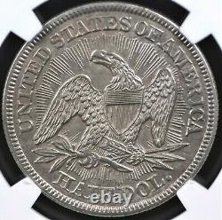 1853 Flèches Et Rayons Assis À Mi-dollar Ngc Ms 62 Surfaces Propres Et Bien Encombrées