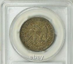 1853 Flèches Et Rayons, Seated Liberty Half Dollar, Pcgs Au55, Pièce Originale 50c
