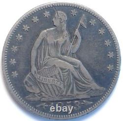 1853 Liberty Assis Argent Demi-dollar 50 Cents Pièce Excellent Détail