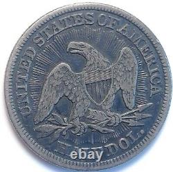 1853 Liberty Assis Argent Demi-dollar 50 Cents Pièce Excellent Détail