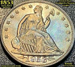 1853 Liberty Seated Silver Half Dollar (a & R) Bu Doubled-die Reverse (fs-801)