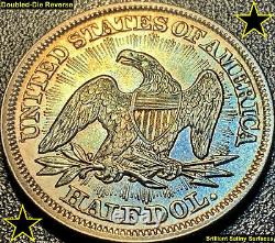 1853 Liberty Seated Silver Half Dollar (a & R) Bu Doubled-die Reverse (fs-801)