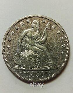 1853 O 50c Liberty Assised Half Dollar Arrows & Rayons Veuillez Voir Les Pictures