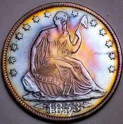 1853 O Au Arrow & Rays Seated Liberty Demi Dollar Key Date 287