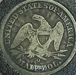 1853 O Demi-dollar assis de la liberté avec flèches et rayons 50C États-Unis. Pièce en argent 900.