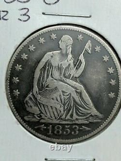 1853 O Liberté Assise Demi Dollar