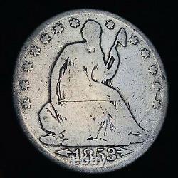 1853 O Seated Liberty Half Dollar 50c Arrows Rays Argent Non Classé Us Coin Cc8224