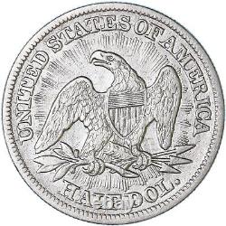 1853 (P) Demi-dollar à l'effigie de la Liberté assise en argent à 90% XF nettoyé brutalement Voir les photos D883