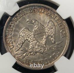 1853 Saisie Liberty Demi-dollar Flèches Et Rayons Ngc Ms 61