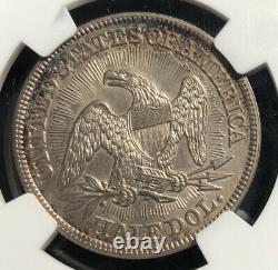 1853 Saisie Liberty Demi-dollar Flèches Et Rayons Ngc Ms 61