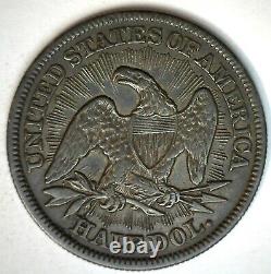 1853 Seated Liberty Argent Demi-dollar 50c Us Type Pièce Extra Fine Flèches & Rayons