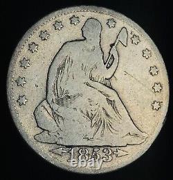 1853 Seated Liberty Half Dollar 50c Arrows Rays Argent Non Classé Us Coin Cc15791