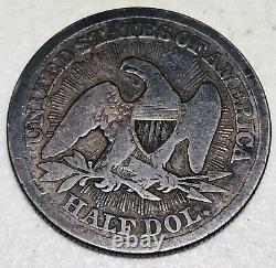 1853 Seated Liberty Half Dollar 50c Arrows Rays Argent Non Classé Us Coin Cc16517