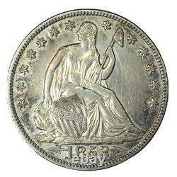 1853-o 50c Liberté Assise Demi-dollar Flèches & Rayons Au #