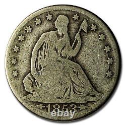1853-o Liberty Est Assis À Mi-dollar Avec Arrows & Rays Bon Sku #214735