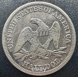 1854 Assis Liberty Silver. 90 % Demi-dollar Pièce Vg/f