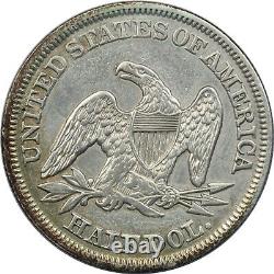 1854 Demi-dollar Liberty assis avec flèches, valeur de 50 cents, non circulé, nettoyé