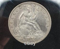 1854 Demi-dollar assis de la Liberté avec des flèches, en état presque non circulé (AU)