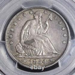 1854 Liberté Seated Demi-dollar Avec Des Flèches Pcgs Cac Xf45 (# 31478)