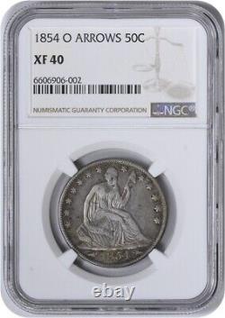 1854-O Demi-Dollar en argent à l'effigie de la Liberté, qualité EF40 NGC