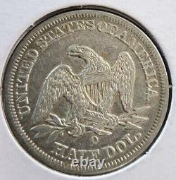 1854 O Seated Liberty Argent Demi-dollar Nouvelle-orléans Menthe Pas De Devise Avec Flèches