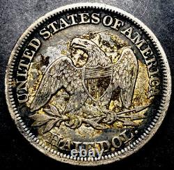 1854 Siège Liberty Argent Demi-dollar 50c Flèches Haute Grade Détails Type Pièce