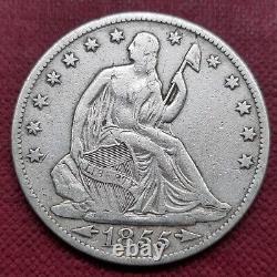 1855 Demi-dollar assis Liberty 50c Meilleure qualité VF #63610