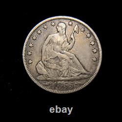 1855 O Liberty Assised Argent Demi-dollar Xf Ef Flèches Type Pièce 50c Rare
