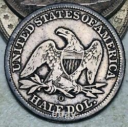 1855 O Seated Liberty Half Dollar 50c Arrows Non Classé 90% Argent Us Coin Cc11553