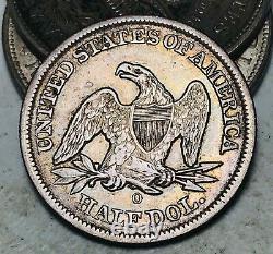 1855 O Seated Liberty Half Dollar 50c Flèches De Haute Qualité Argent Us Pièce Cc12288