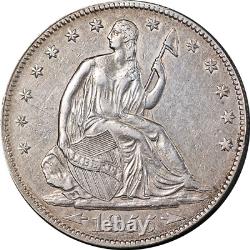 1855-P Demi-dollar assis 'Flèches' Beaux détails AU agréables Bel attrait visuel Belle frappe