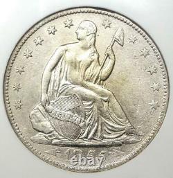 1855-o Seated Liberty Arrows Demi-dollar 50c. Ngc Ss Navigateur Au / Unc Détail