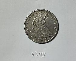 1855-o Seated Liberty Half Dollar W Flèches, Belle