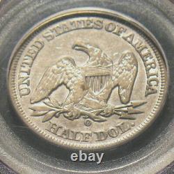1855-o U. S. Silver Seated Liberty Half Dollar 50c Pcgs Xf45 90% Argent, Flèches
