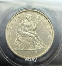 1856 50c Liberty Seated Half Dollar Au50 Détails. Livraison Gratuite