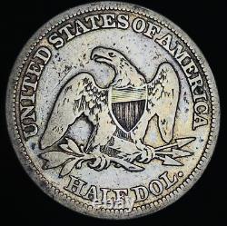 1856 Demi-dollar assis Liberté 50C Non classé Choix 90% Argent Pièce de monnaie américaine CC21332